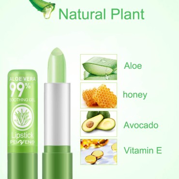 3 Pack Aloe Vera Lipstick, LemonSac Long Lasting N...