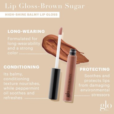 Glo Skin Beauty Lip Gloss in Brown Sugar - Sheer Shimmery Toasted Bronze - 20 Shades - Non-Sticky - Cruelty Free