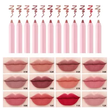 IYARKAI Matte Lip Liner Pencil Set, 12 Colors Smoo...