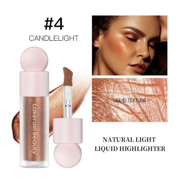 Face Body Luminizer Liquid Highlighter Makeup Shimmer and Shine Ultra-Smooth Shimmer Glow Illuminator For Face Cheekbone Body Glitter Illuminating Highlighters Makeups (Laker-Highlighter#4)