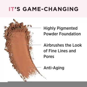 IT Cosmetics Celebration Foundation, Deep (N) - Full-Coverage, Anti-Aging Powder Foundation - Blurs Pores, Wrinkles & Imperfections - With Hydrolyzed Collagen & Hyaluronic Acid - 0.3 oz Compact