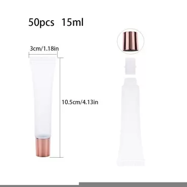 50Pcs 15ml Lip Gloss Squeeze Tubes, Rose Gold Lip ...