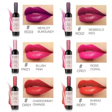 Lavan 6 Color Lip Stain set, Wine Lipstick Matte Long Lasting Waterproof Lip Tint, Natural Red Lipstick Wine Bottle Lip Gloss ,Non-Stick Cup Lip Make Up Gift for Girls & Women