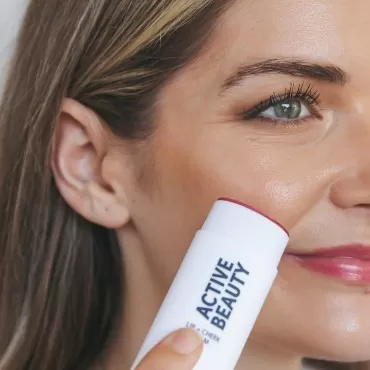 LIQUE Active Lip & Cheek Balm Makeup Stick, Lightweight & Hydrating, Sheer Color with Buildable Coverage, Natural-Looking, Dewy Finish, Vegan Formula, Resilient, 0.49 Oz.