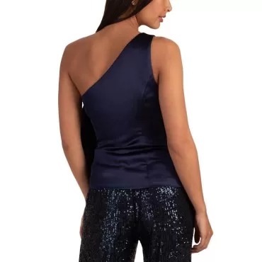 Trina Turk Women's Satin one Shoulder top, Night S...