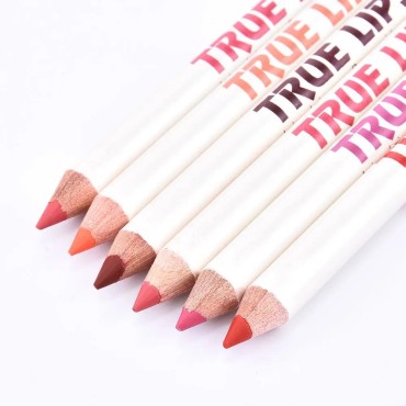 GIRGBE 6Pcs/set Professional Wood Lipliner Pencil for Cosmetics | Charming Lip Liner with Soft Contour | Makeup Tool for Lipstick Application (A#)