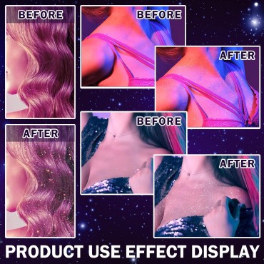 Body Glitter Spray for Hair and Body,Quick-Drying Long Lasting Sparkling Body Shimmer Spray,Glitter Hairspray for Clothes,Shiny Highlight Powder Spray for Festival Rave,Stage,Party