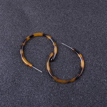 DoubleNine Hoop Round Earrings Open Circle Acrylic...