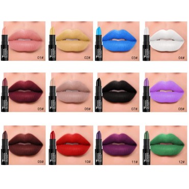 BIOKUSY 12 Pack Matte Lipstick Set, Black Goth Nov...