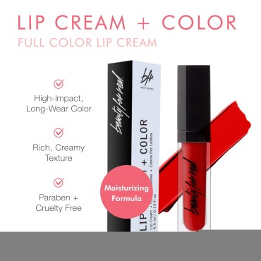 Beauty For Real Lip Cream + Color, Really Red - Cl...