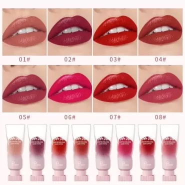 MIESCHER Colored Liquid Lipstick Velvet Lip Gloss, Soft Matte Lip Cream Lightweight Non-Stick Cup Not Fade Lipstick Long Lasting Waterproof Mirror Water Gloss Lip Glaze Vinyl Ink Longwear Liquid Lipstick for Women (06# Pink Roses)