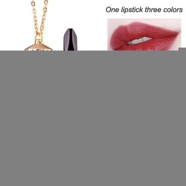 3 Colors in 1 Matte Lipstick Velvet Texture Moistu...