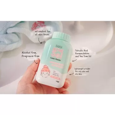 SOL Acne Loose Powder X2, Controls Shine for Oily ...