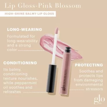 Glo Skin Beauty Lip Gloss in Pink Blossom - Sheer Shimmery Soft Cool Pink - 20 Shades - Non-Sticky - Cruelty Free