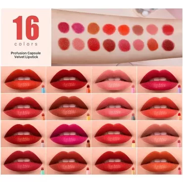 16 Color Mini Capsule Lipstick Set Mini Matte Lips...