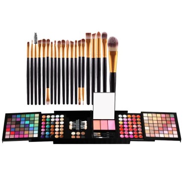 Teen Beginner Makeup Kit, Makeup Kit For Women Full Kit 177 Color Eyeshadow Palette Lipstick Set Lips Blush Foundation Eyebrow Powder With Mirror + 20pcs brush