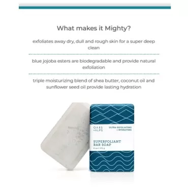 MightyNest Body Wash Set for Men | Oars and Alps Superfoliant Bar Soap and Cedarwood Soap Tray | Moisturizing for all Skin Types | Sustainable and Plastic Free | 2 Piece Gift Set