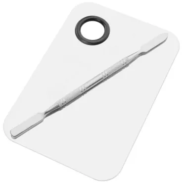 ISCRIO Professional Pro Stainless Steel Makeup Palette, Professional Cosmetic Mixing Makeup Palette Spatula Makeup Artist Tool, 1.0 Count