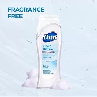 Dial Clean + Gentle Body Wash, Fragrance Free, 6 Count, 21 Fl Oz