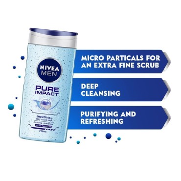 Nivea For Men Pure Impact Shower Gel - 250ml