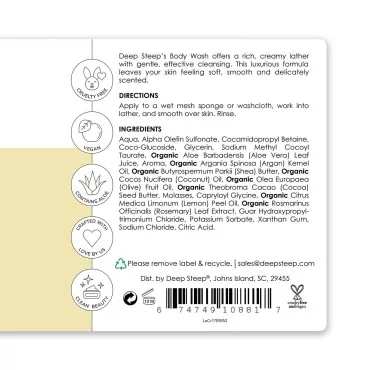 Deep Steep Body Wash, Lemon Cream, 17 Ounce