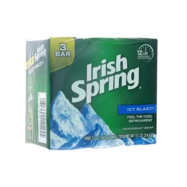 Icyblast Cool Refreshment Deodorant Soap by Irish Spring, 3 BARS - 12 BARS