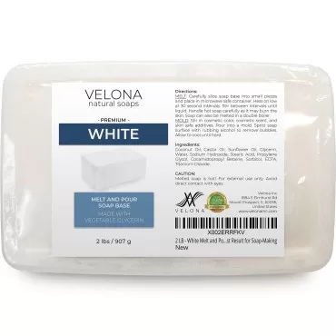 velona 2 LB - White Melt and Pour Soap Base SLS/SLES free | Natural Bars for The Best Result for Soap-Making