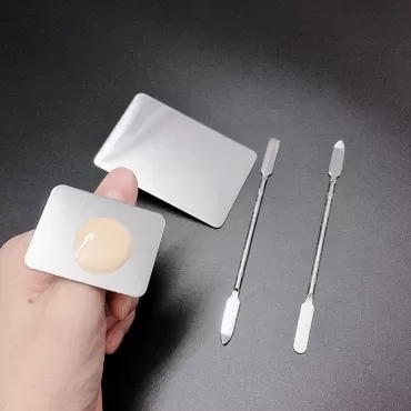 InfantLY Bright Nail Art Painting Mixed Color Palette Mixing Cosmetic Ring Palette?Mixing Makeup Palette Small Stainless Steel Makeup Cream Foundation Finger Plate Metal Cosmetic Mixing Blending Tray