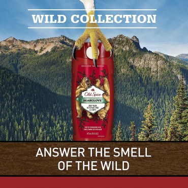 Old Spice Wild Bearglove Scent Body Wash for Men, Red 16 Oz, Packaging may vary Red