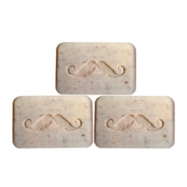 GIBS Grooming The Handle Bar Soap, An Exfoliating, Rich Lather, All Over Brick of Man Soap, 6oz, (Pack of 3)