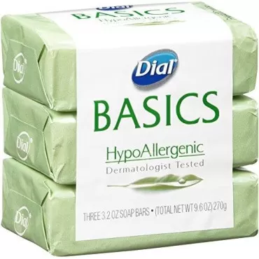 Dial Basics Bar Soap, Hypoallergenic, 3.2 Ounce (Pack of 3)