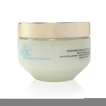 Deep Sea Cosmetics | Energizing Body Salt Scrub | Dead Sea Salt Scrub With Natural Oils, Green Tea, Lavender and Eucalyptus Extracts - 14.4 Oz