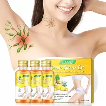 RTBYUE 3Pcs Ginger Body Wash Turmeric Slimming Shower Gel Ginger Lymphatic Drainage Herbal Body Wash Deep Moisture Natural Organic Refreshing Shower Gel for Rejuvenating The Skin