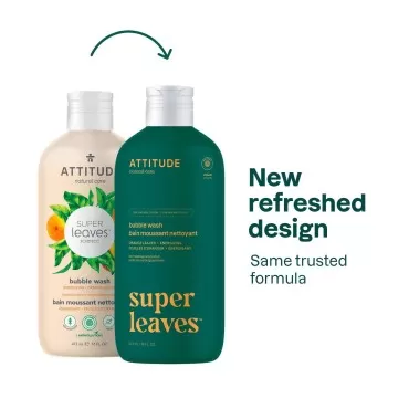 ATTITUDE Bubble Bath, EWG Verified, Plant and Mineral-Based, Dermatologically Tested, Vegan Body Care Products, Orange Leaves, 16 Fl Oz