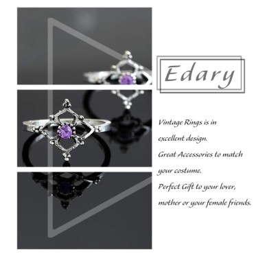 Edary Boho Rings Set Silver Joint Knuckle Rings Crystal Ring for Women and Girls.(7PCS)