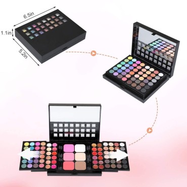 78 Colors Pink Cosmetic Make up Palette Set Kit Co...
