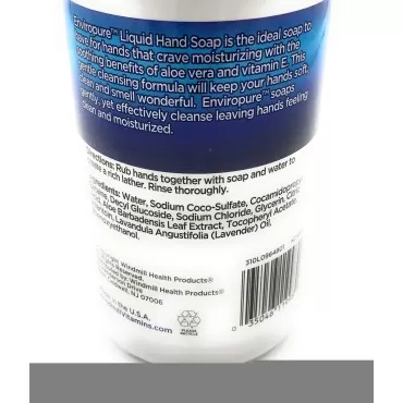 EnviroPure French Lavender Hand Soap, Aloe & Vitamin E, Cleanses and Soothes Dry Skin, French Lavender, 16 Fl Oz