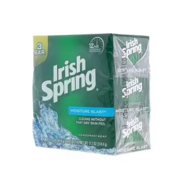 Irish Spring Deodorant Soap Moisture Blast 3.75 oz 3 bar (2 pack)
