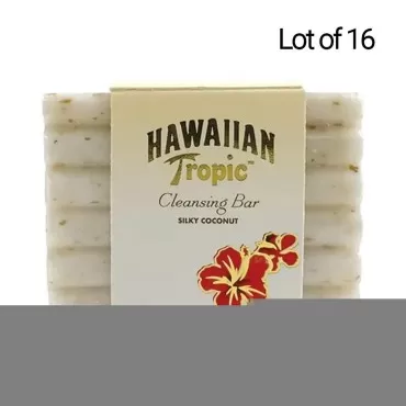 HawaiianTropic Cleansing Bar Massage Soap Silky Coconut - Lot of 16 - Each 1.5 Oz - Total 24 Oz