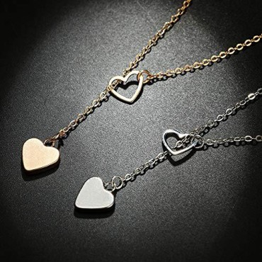Edary Boho Heart Pendant Necklace Gold Y-necklace Fashion Jewelry for Women and Girls (Gold)