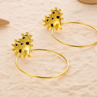 Xerling Gothic Heart Stud Earrings Large Circle Dangle Drop Earrings Bohemian Earrings Jewelry for Women Girls for Party