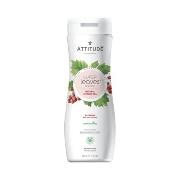 ATTITUDE Glowing Body Wash For Oily Normal Dry Skin EWG Safe Hypoallergenic Vegan CrueltyFree Body Wash 16 Fluid Ounce, Red Vine Leaves, 11294