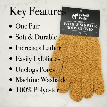 Pete & Pedro Exfoliating Bath & Body Shower Gloves...