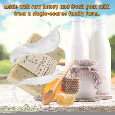 Oatmeal Soap - 4 Oatmeal & Honey Goat Milk Soap Ba...