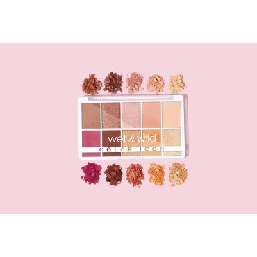Eyeshadow By Wet n Wild Color Icon 10-Pan Eye Makeup Palette, Pink Heart And Sol, Long Lasting, Shimmer, Metallic, Glittery, Matte, Rich Smooth Pigment, Cruelty Free