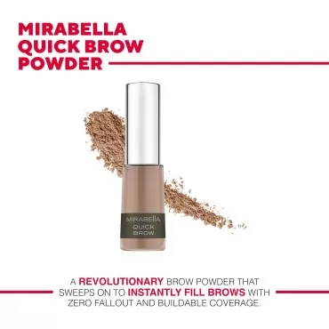 Mirabella Quick Brow Powder, Light/Medium - Powder Filler for Beautiful Eyebrows - Skin-Conditioning and Nourishing Shea Butter - Long-Lasting and Buildable Formula with Zero Fallout - Paraben-Free