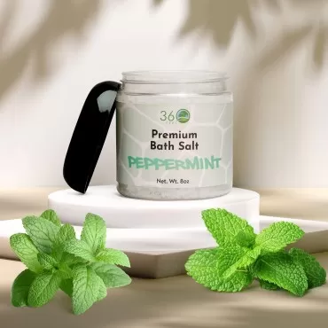 360Feel Peppermint Detox Bath Salt Body Scrub - Gr...