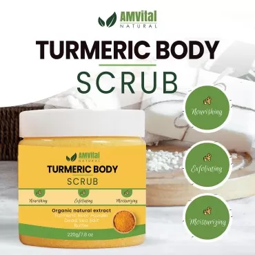 AMVital Turmeric Body Scrub - Handmade Natural Scr...