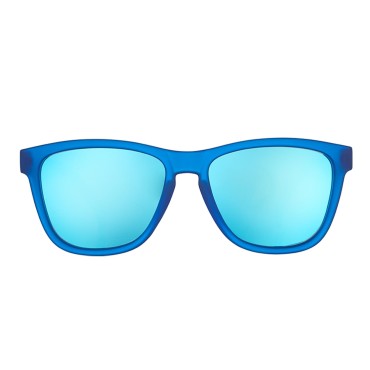goodr Falkor's Fever Dream Polarized Sunglasses for Men & Women, Medium Sized (OG), Dark Blue Translucent Frame with Light Blue Mirrored Reflective Lenses, UV400 Protection, No Slip, No Bounce