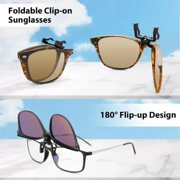 Bauhaus Polarized Clip on Sunglasses Over Prescrip...